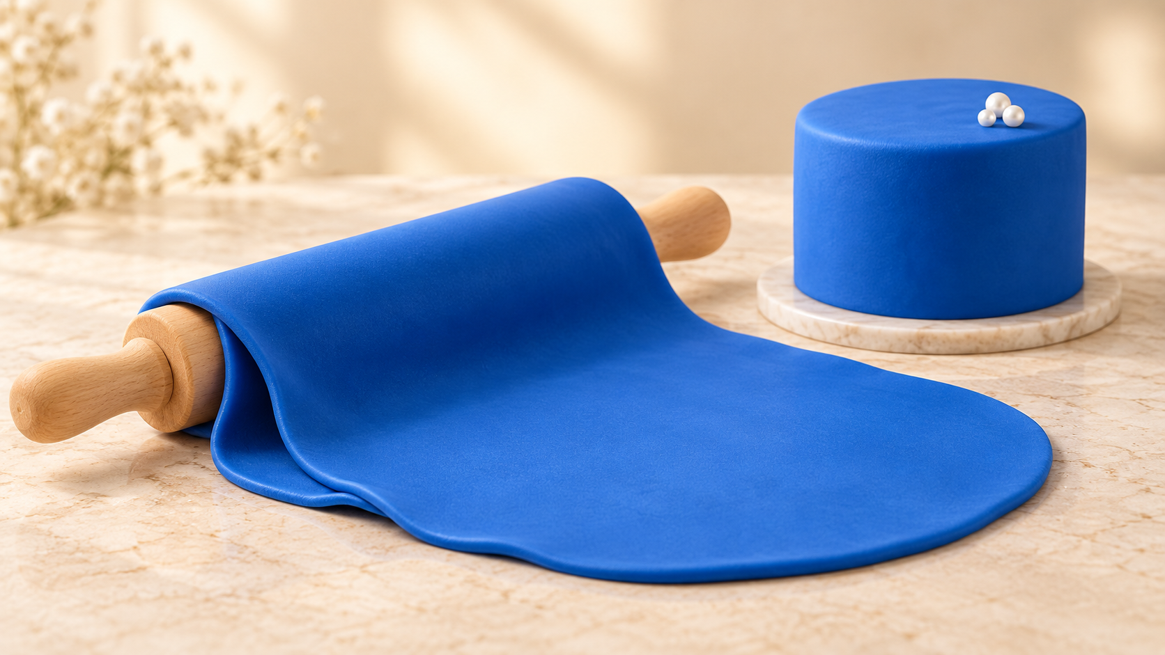 Blue Sugar Paste (Rolling Fondant) for commercial food production
